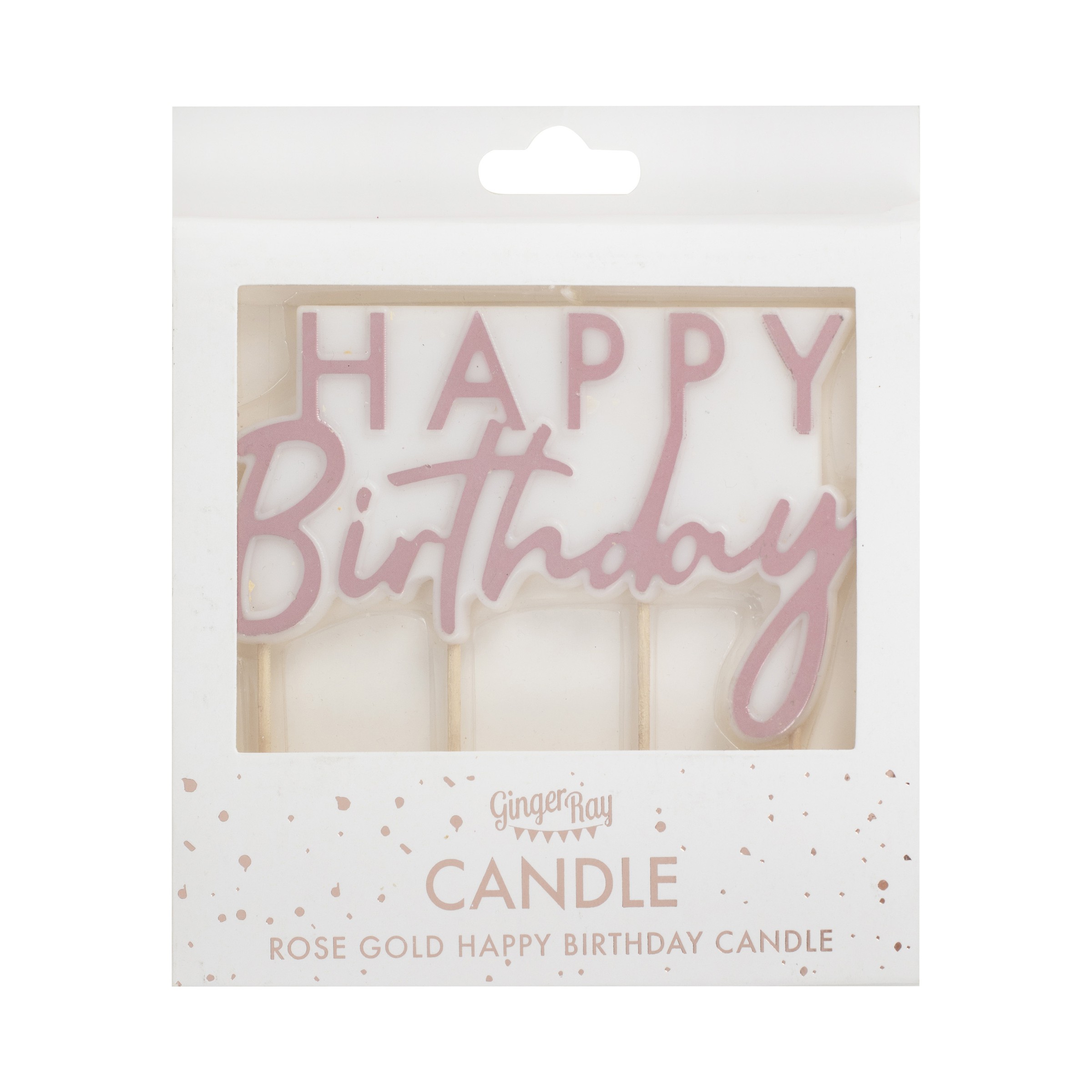 Roségoldene Happy-Birthday-Kerze