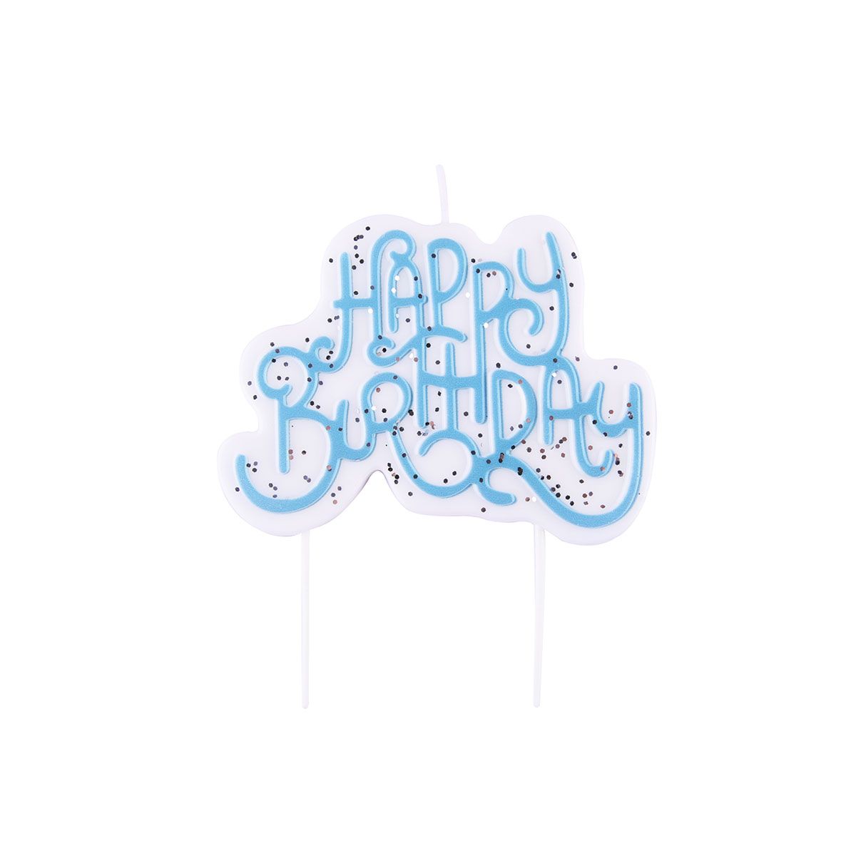 Blau-funkelnde Tortenkerze "Happy Birthday"